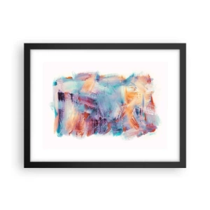 Pôster com moldura preta - Uma bagunça colorida - 40x30 cm