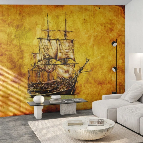 Papel de Parede Premium Canvas - Direção Tortuga! - Náutico, Navio Marítimo, Veleiro - 200x140 cm