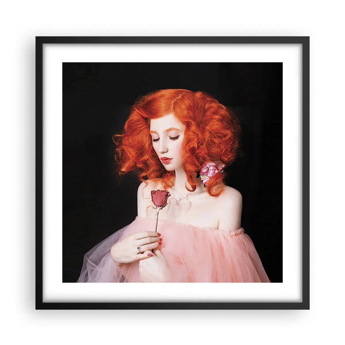 Pôster com moldura preta - Em estilo barroco - 50x50 cm