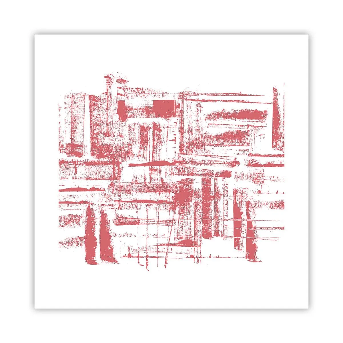 Pôster - Cidade Vermelha - 40x40 cm
