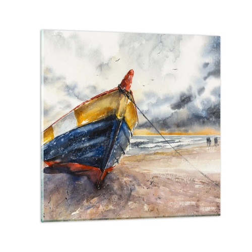 Quadro em vidro - Descanse na costa - 30x30 cm