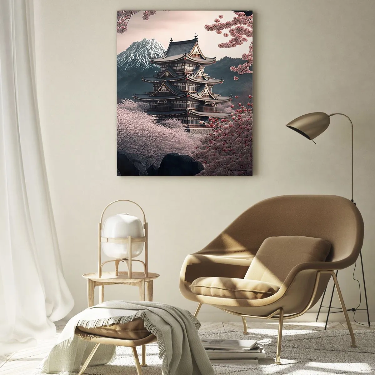 Quadro em vidro - A terra da flor de cerejeira - 80x120 cm