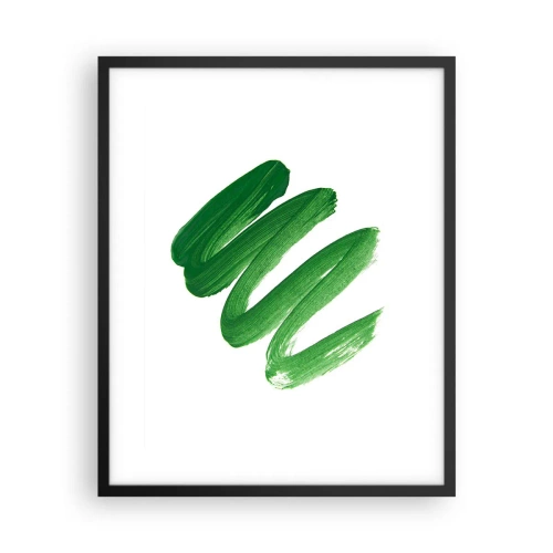 Pôster com moldura preta - Piada verde - 40x50 cm