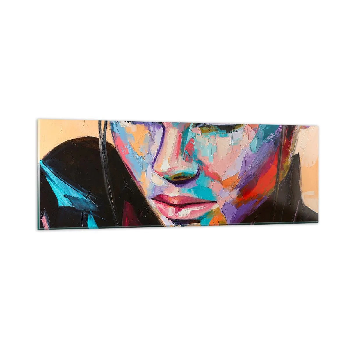 Quadro em vidro - Coração selvagem - 90x30 cm