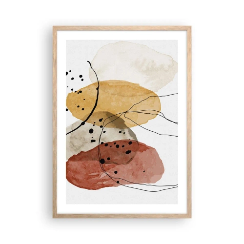 Pôster com moldura de carvalho claro - Como o ar leve e transparente - 50x70 cm