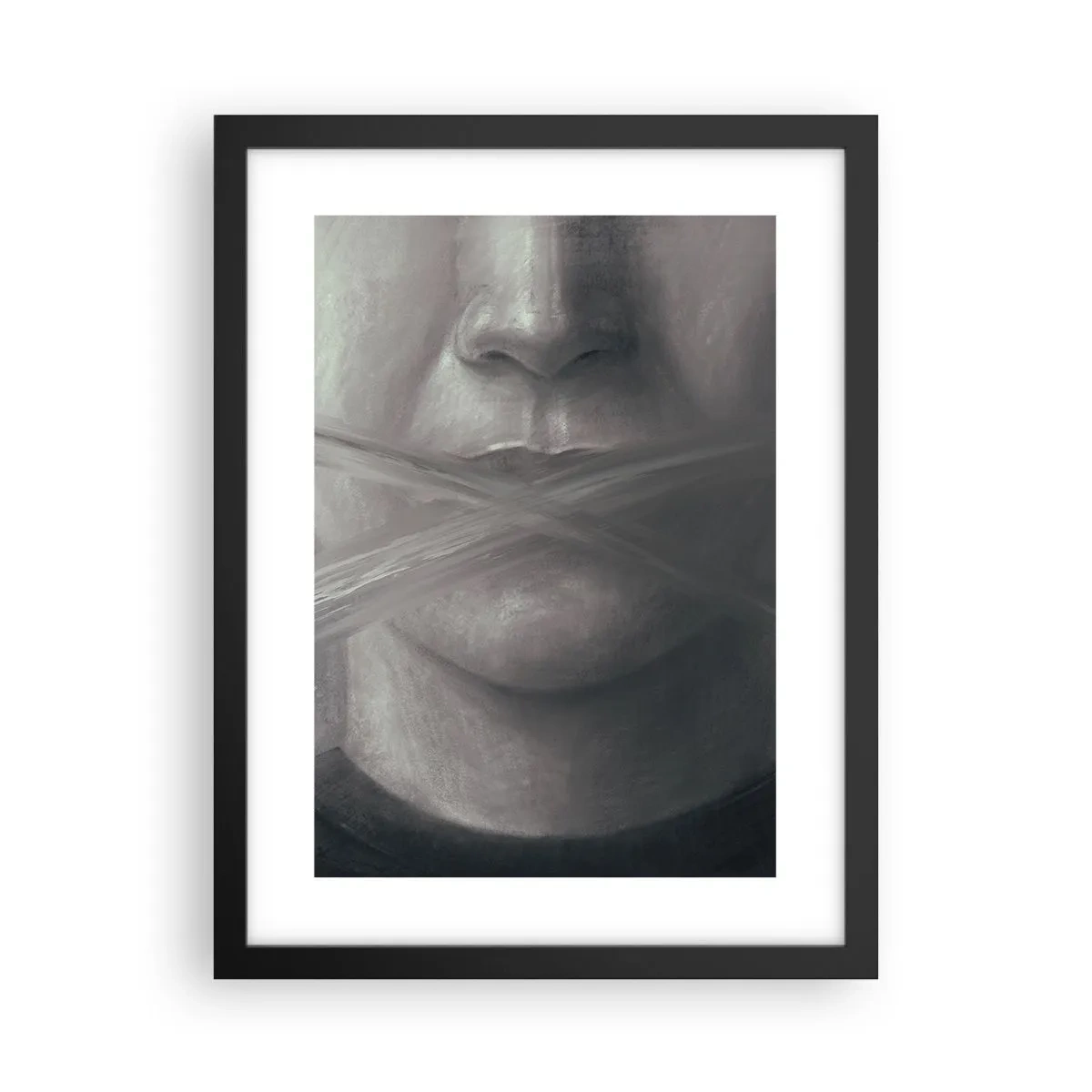 Pôster com moldura preta - Nem uma palavra - 30x40 cm