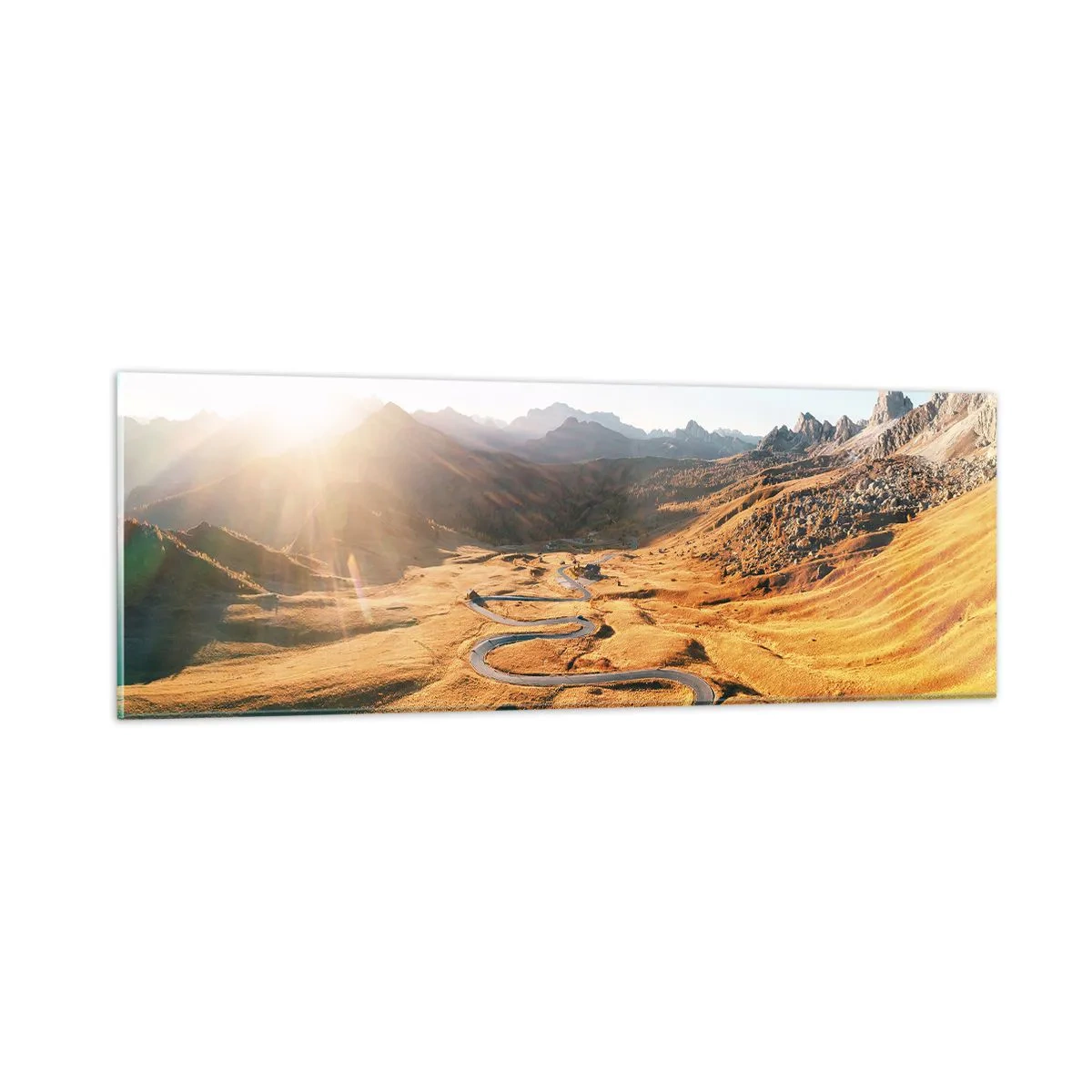 Quadro em vidro - No Vale Dourado - 90x30 cm