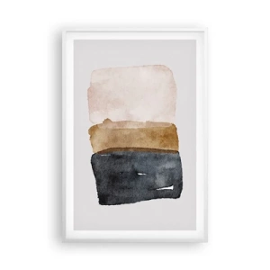 Pôster em moldura branca - Composição das cores da terra - 61x91 cm