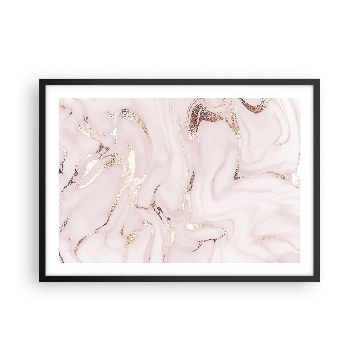 Pôster com moldura preta - Num lenço cor-de-rosa - 70x50 cm
