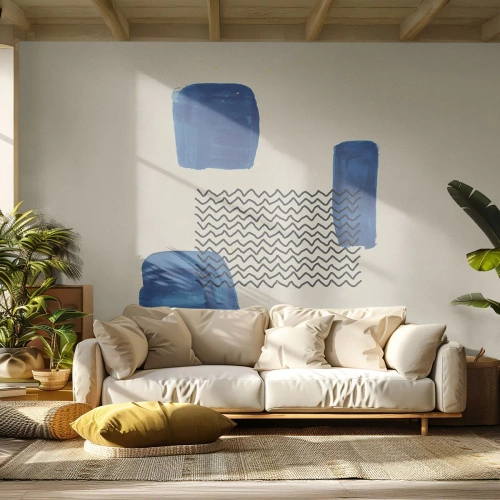 Papel de Parede Autocolante Deluxe Sticker - Quarteto abstrato - Abstração, Pedaço, Arte Moderna. - 300x210 cm