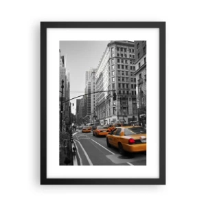 Pôster com moldura preta - Sol da cidade grande - 30x40 cm