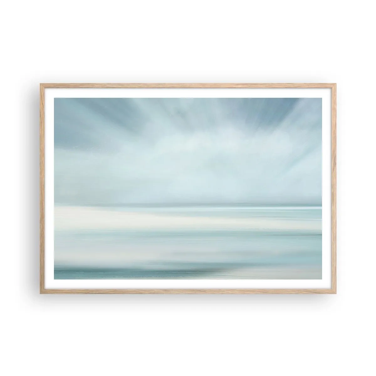 Pôster com moldura de carvalho claro - Paz ao horizonte - 100x70 cm