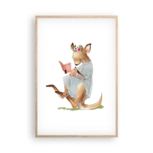 Pôster com moldura de carvalho claro - Leia para mim, mamãe - 61x91 cm