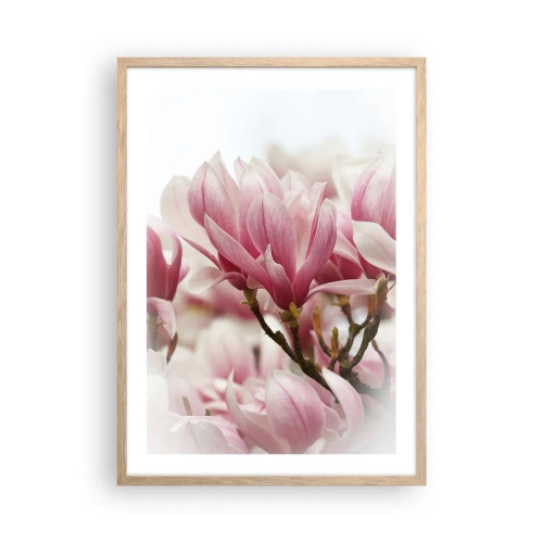 Pôster com moldura de carvalho claro - Flores da primavera - 50x70 cm