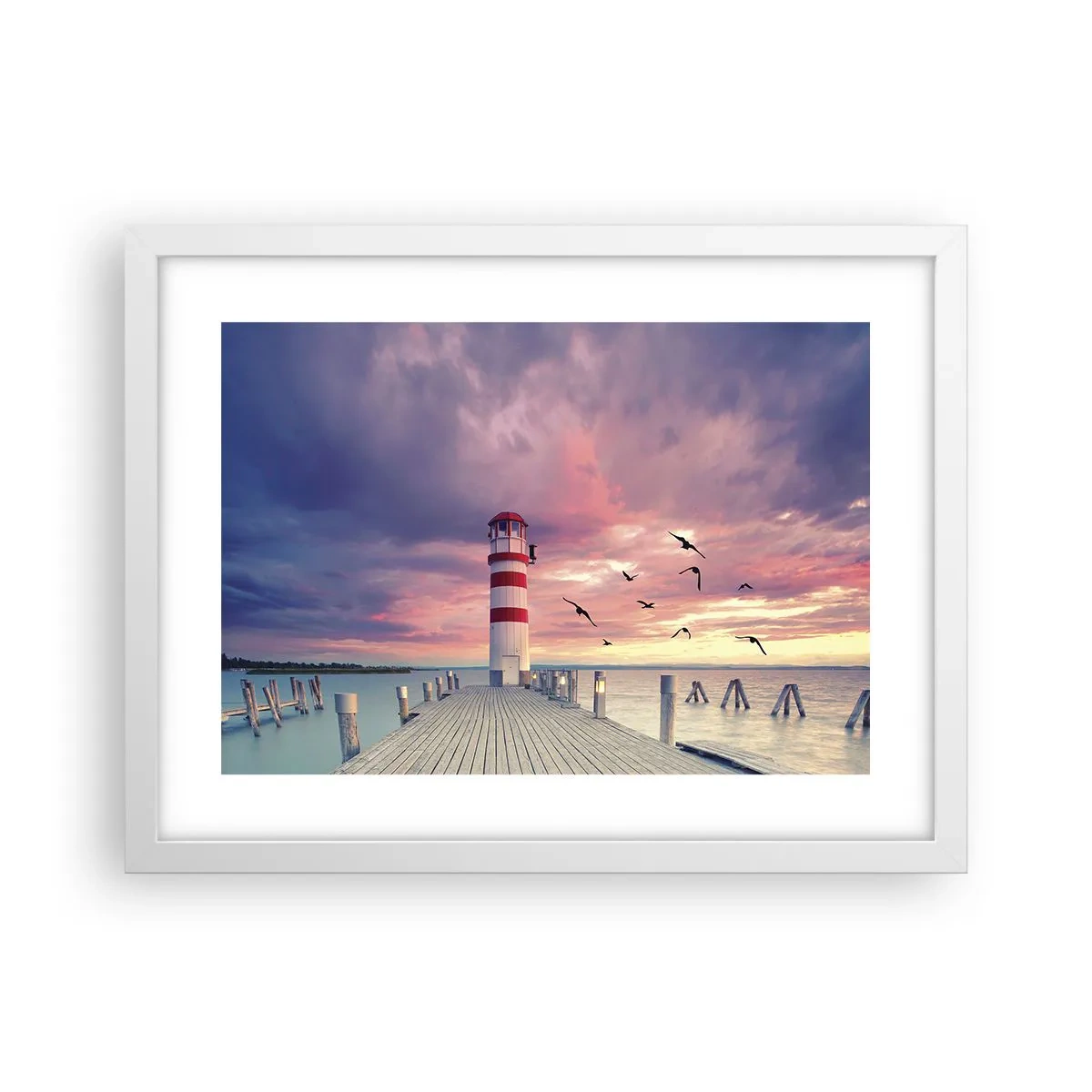 Pôster em moldura branca - Hora de ir ao porto - 40x30 cm