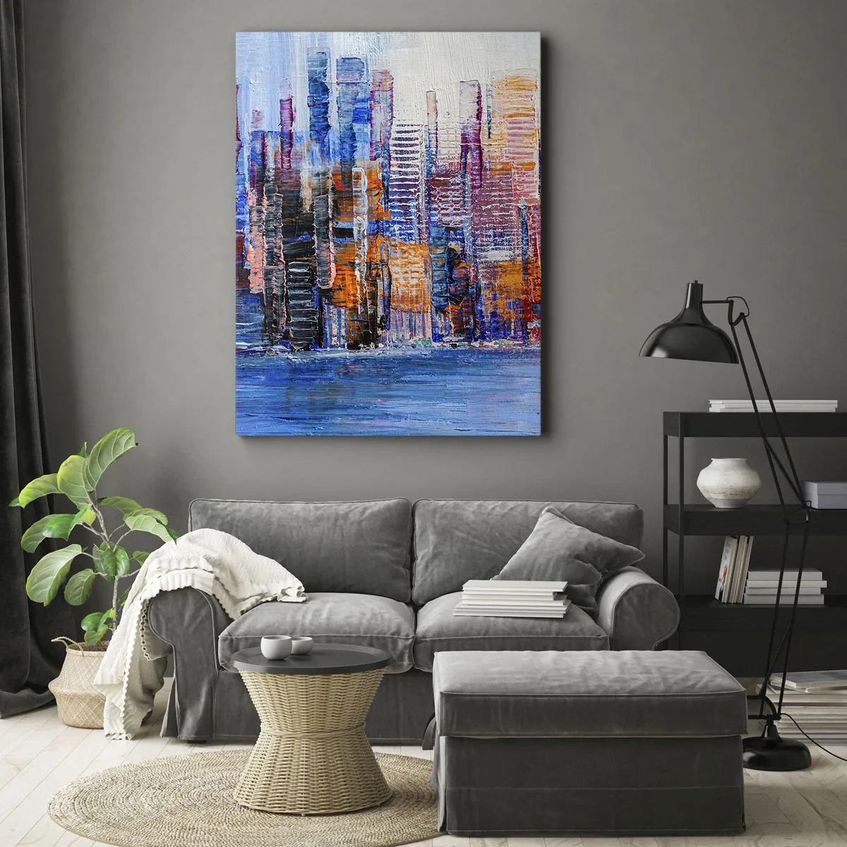 Quadro em tela - Metrópole alegre - 50x70 cm