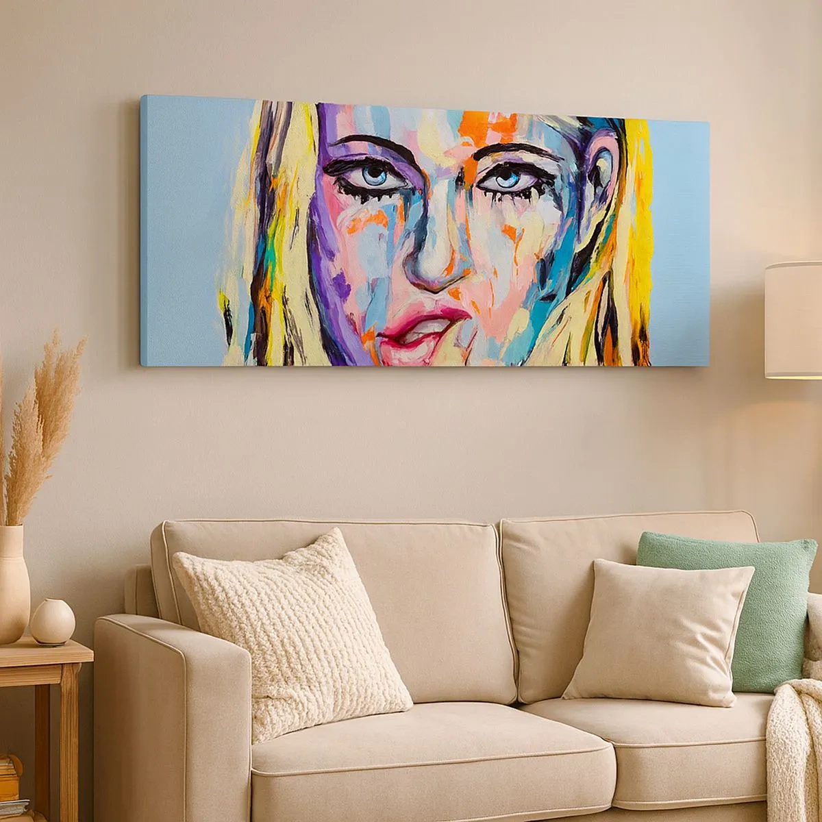 Quadro em tela - Olhe-a diretamente nos olhos - 100x40 cm