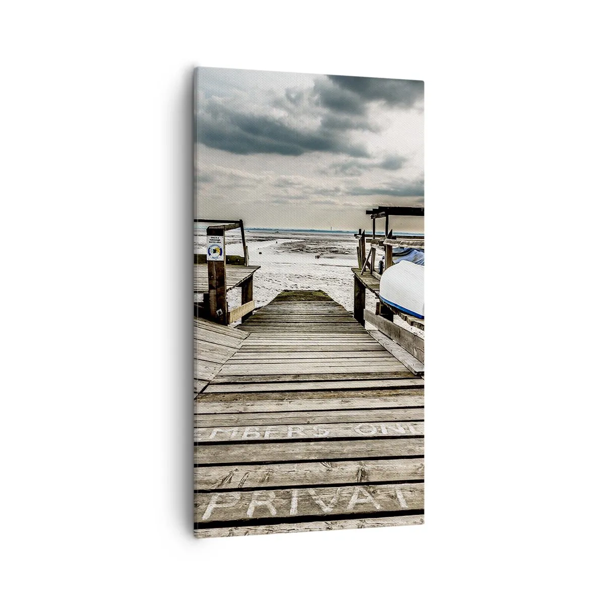 Quadro em tela - Praia da meia-noite - 55x100 cm