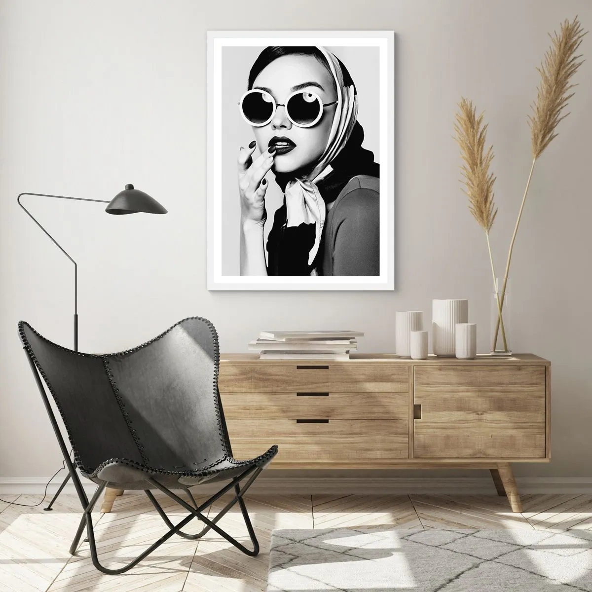 Pôster em moldura branca - Saudações dos anos 60 - 70x100 cm
