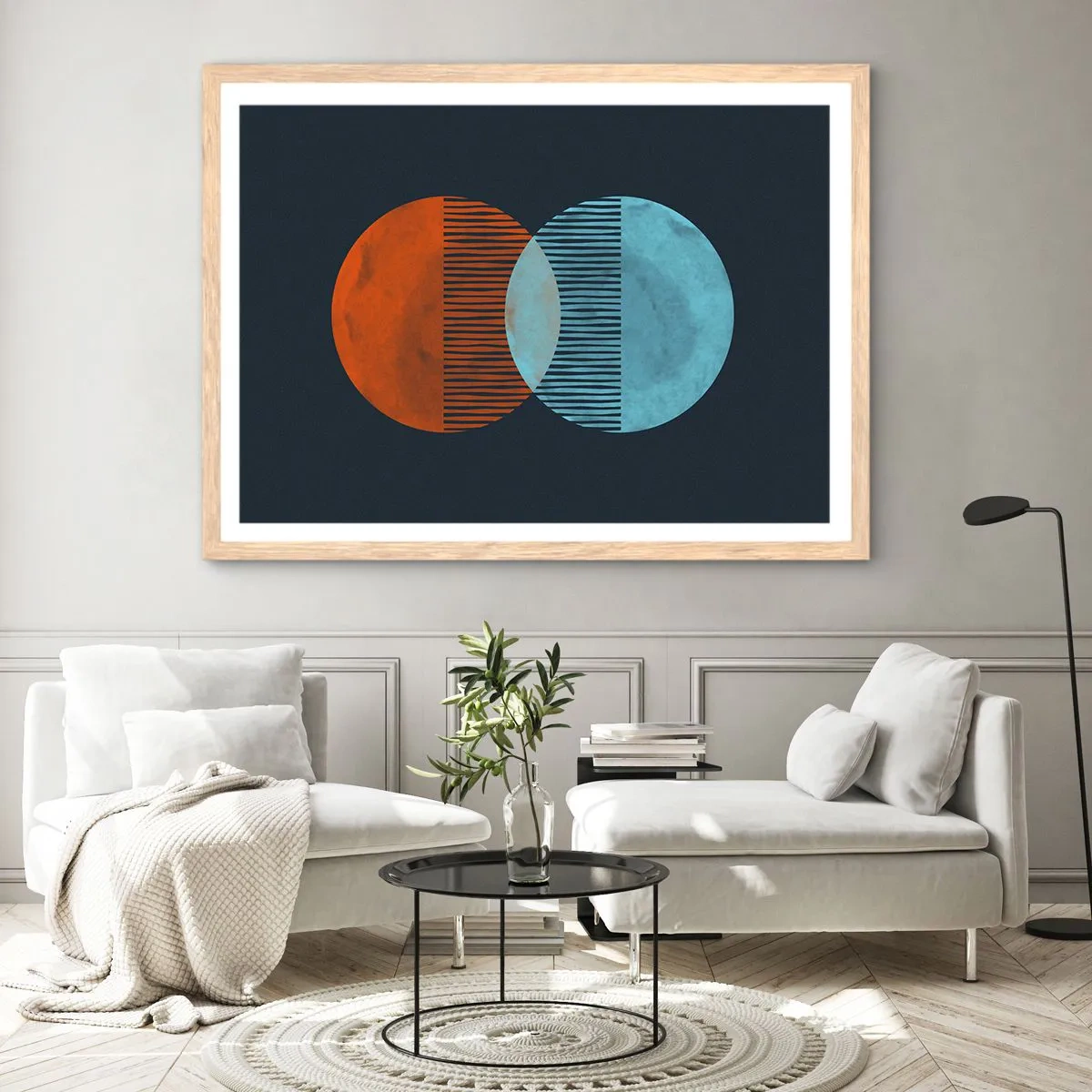 Pôster com moldura de carvalho claro - Fantasia astronómica - 70x50 cm