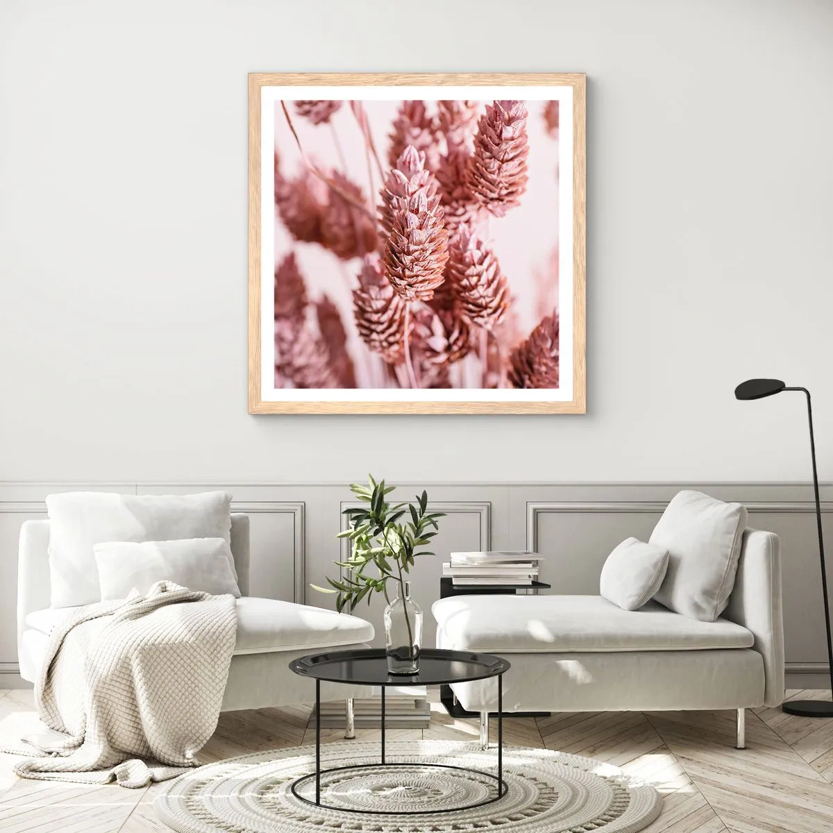 Pôster com moldura de carvalho claro - Aparentemente discreto - 60x60 cm