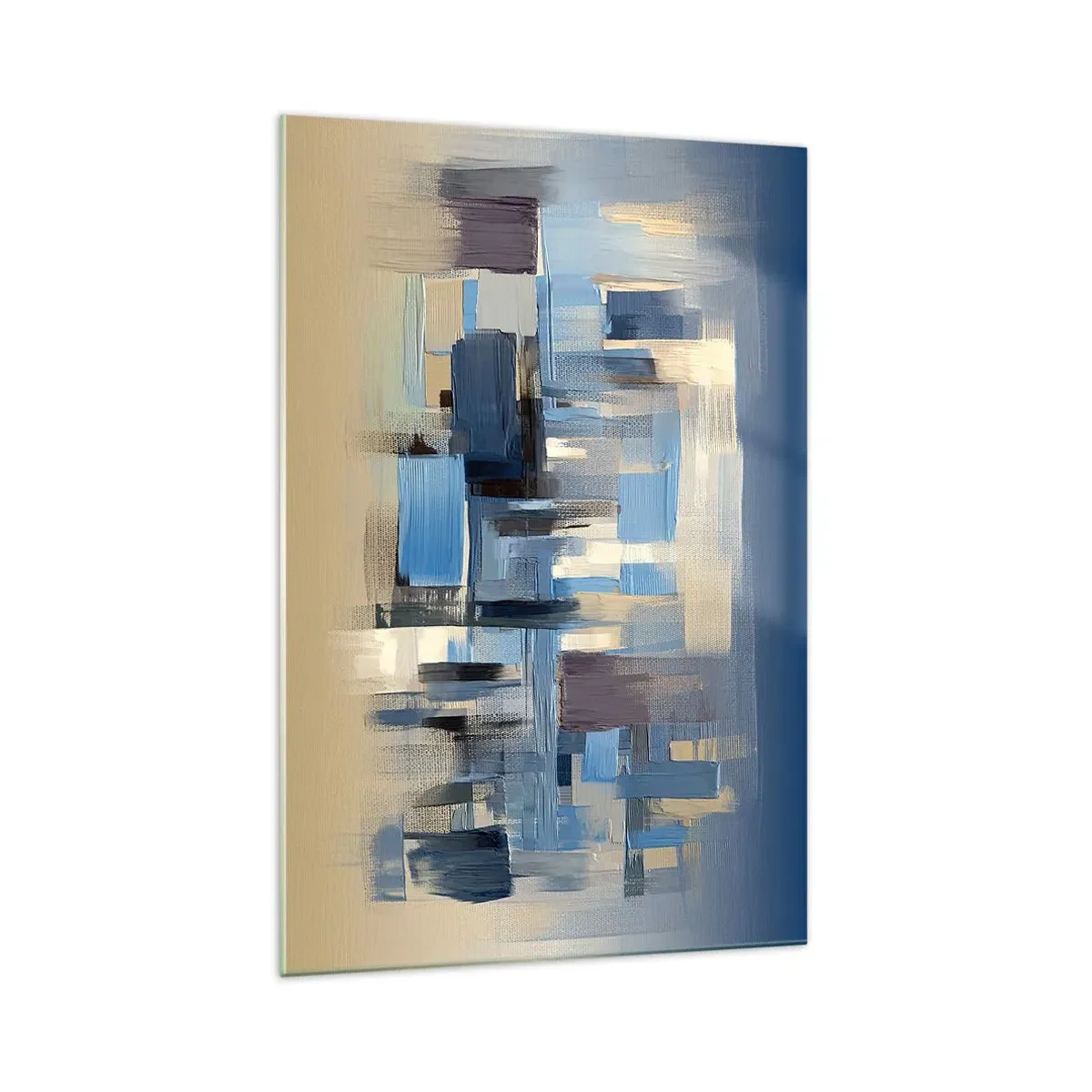 Quadro em vidro - Construção azul - 70x100 cm
