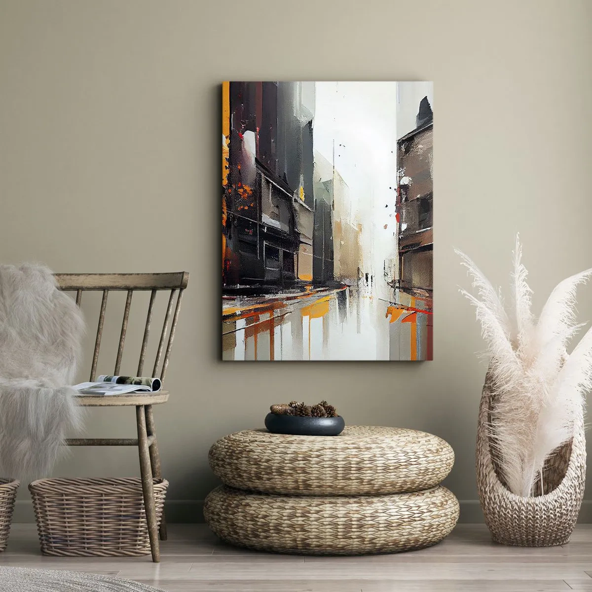 Quadro em tela - Dia chuvoso - 45x80 cm