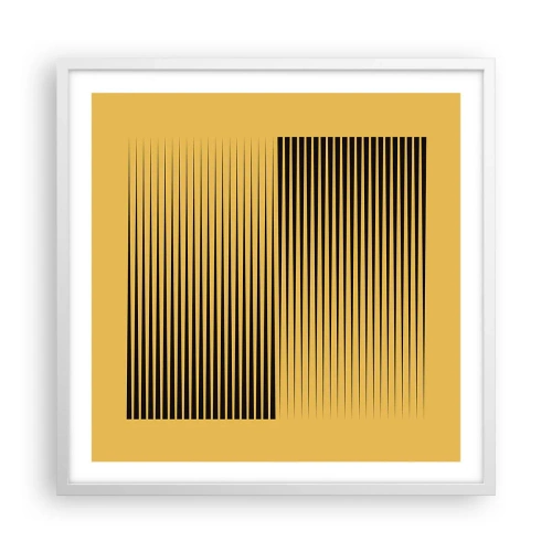 Pôster em moldura branca - Quadratura de opostos - 60x60 cm