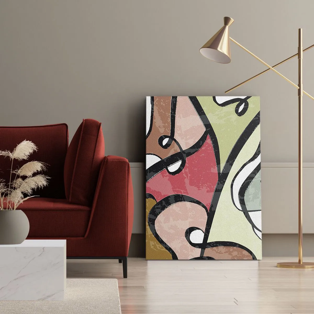 Quadro em tela - Piruetas entre cores - 70x100 cm