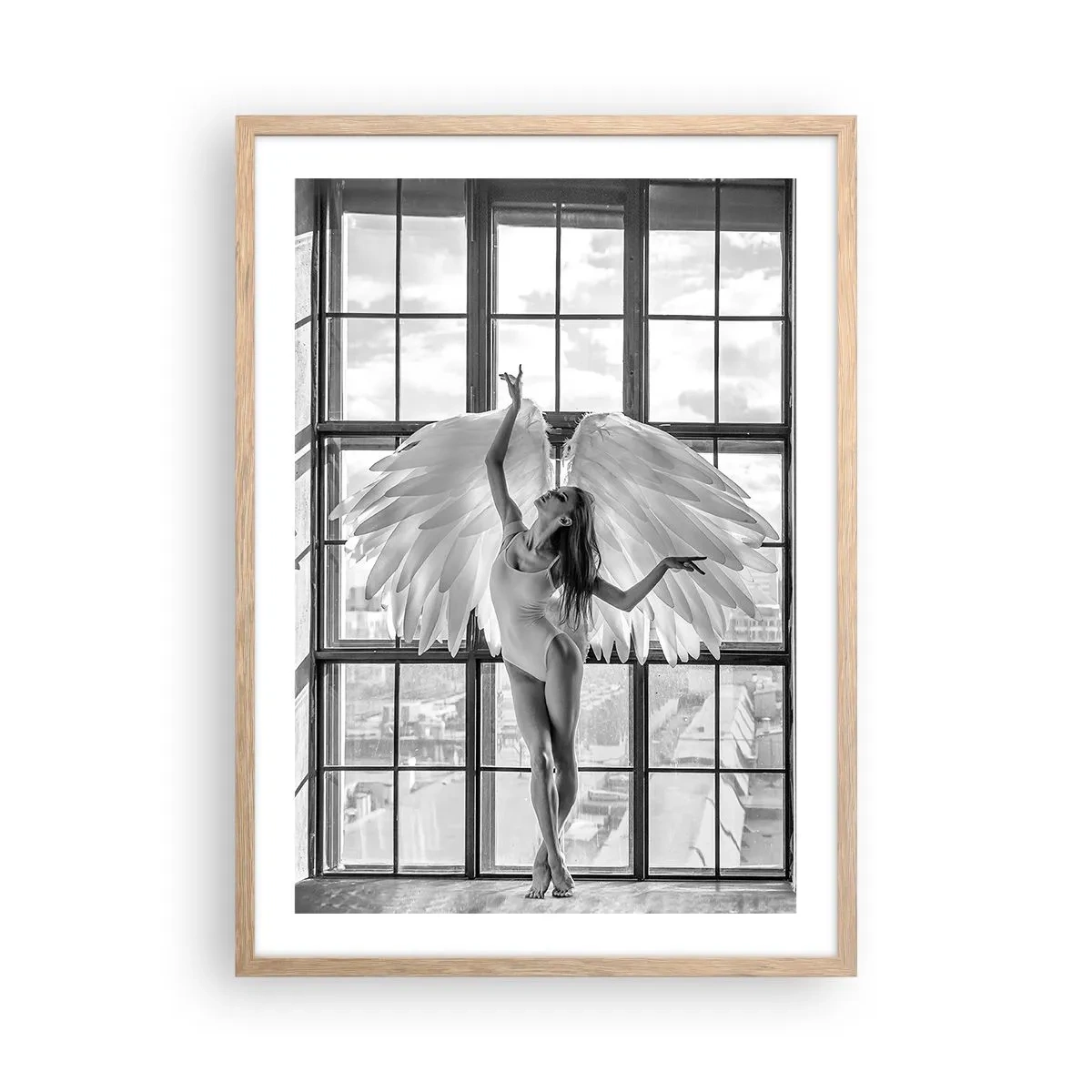Pôster com moldura de carvalho claro - Cidade dos Anjos? - 50x70 cm