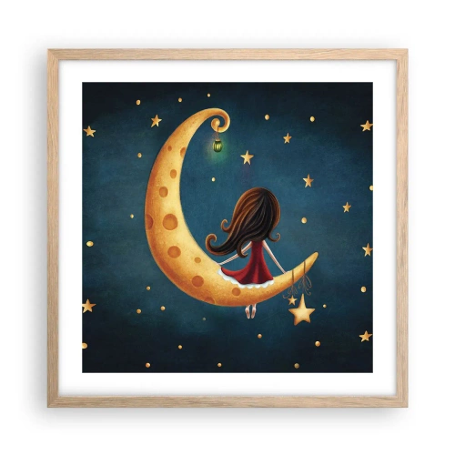 Pôster com moldura de carvalho claro - Uma vez... - 50x50 cm