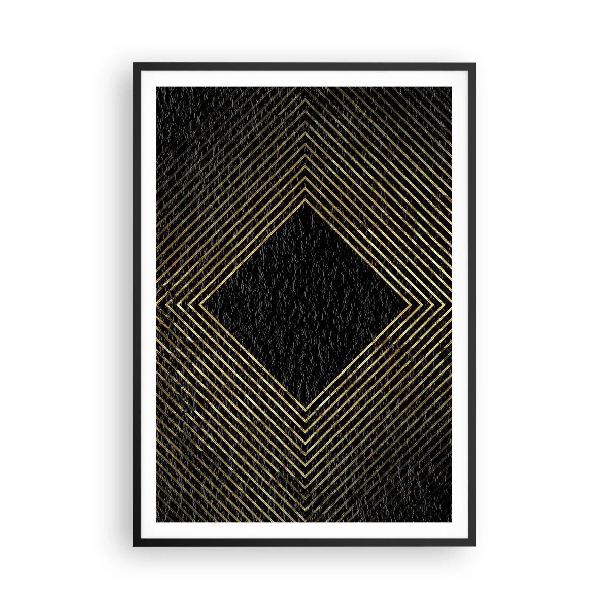 Pôster com moldura preta - Geometria em estilo glamoroso - 70x100 cm