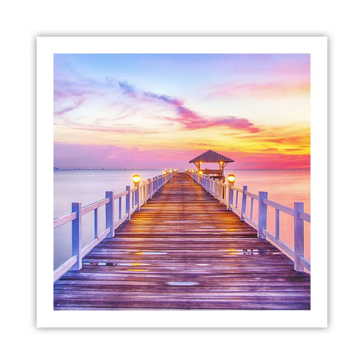 Pôster - O silêncio lilás-dourado da noite - 60x60 cm