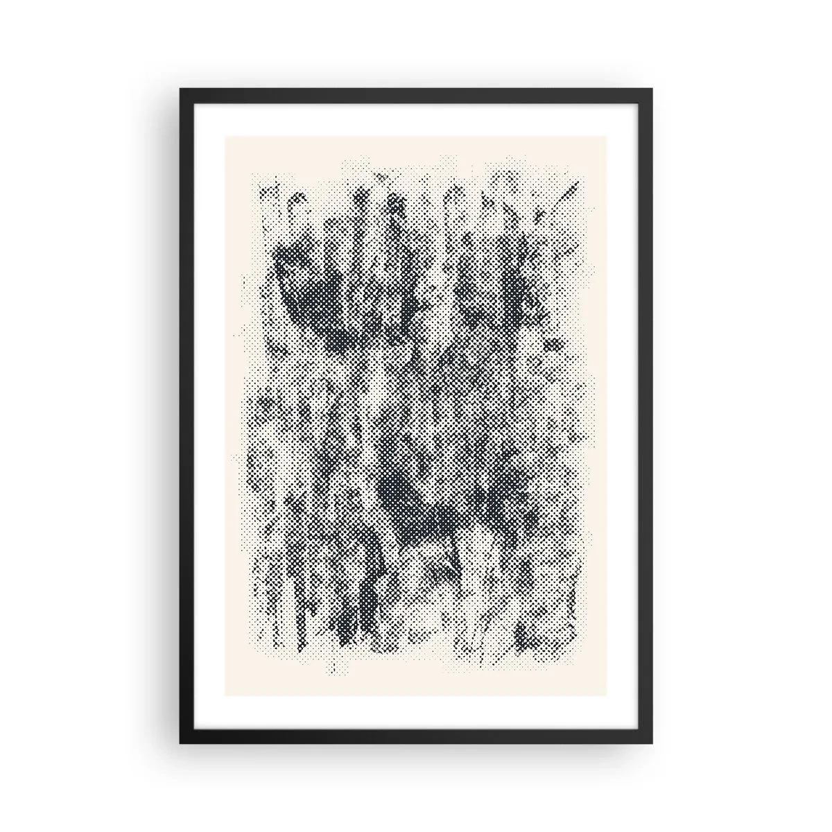 Pôster com moldura preta - Motivo gráfico de floresta retrô - 50x70cm - Composição nebulosa - Decoração de parede moderna para a sala de estar e quarto ARTTOR