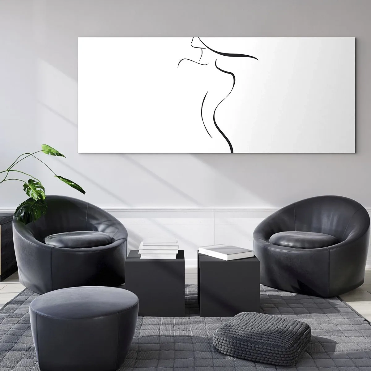 Quadro em vidro - Elusiva como uma onda - 100x40 cm