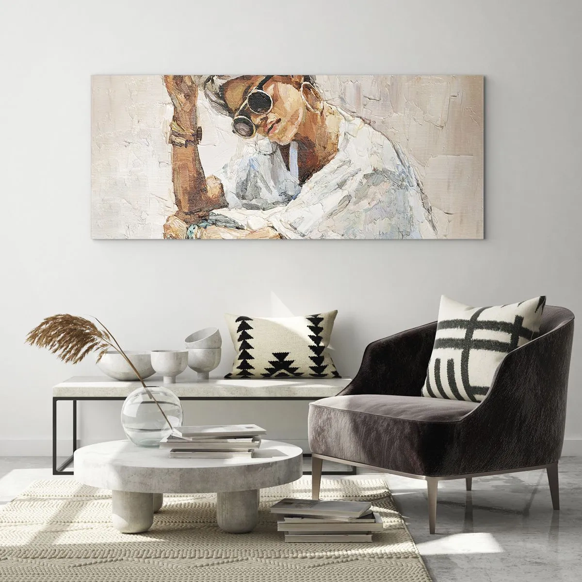 Quadro em vidro - Retrato em pleno sol - 90x30 cm