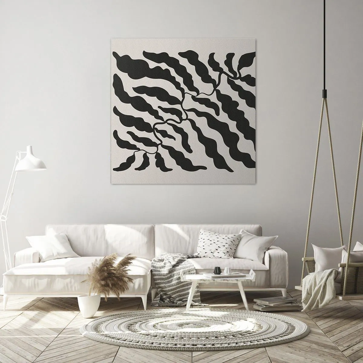 Quadro em tela - A natureza da praça - 70x70 cm