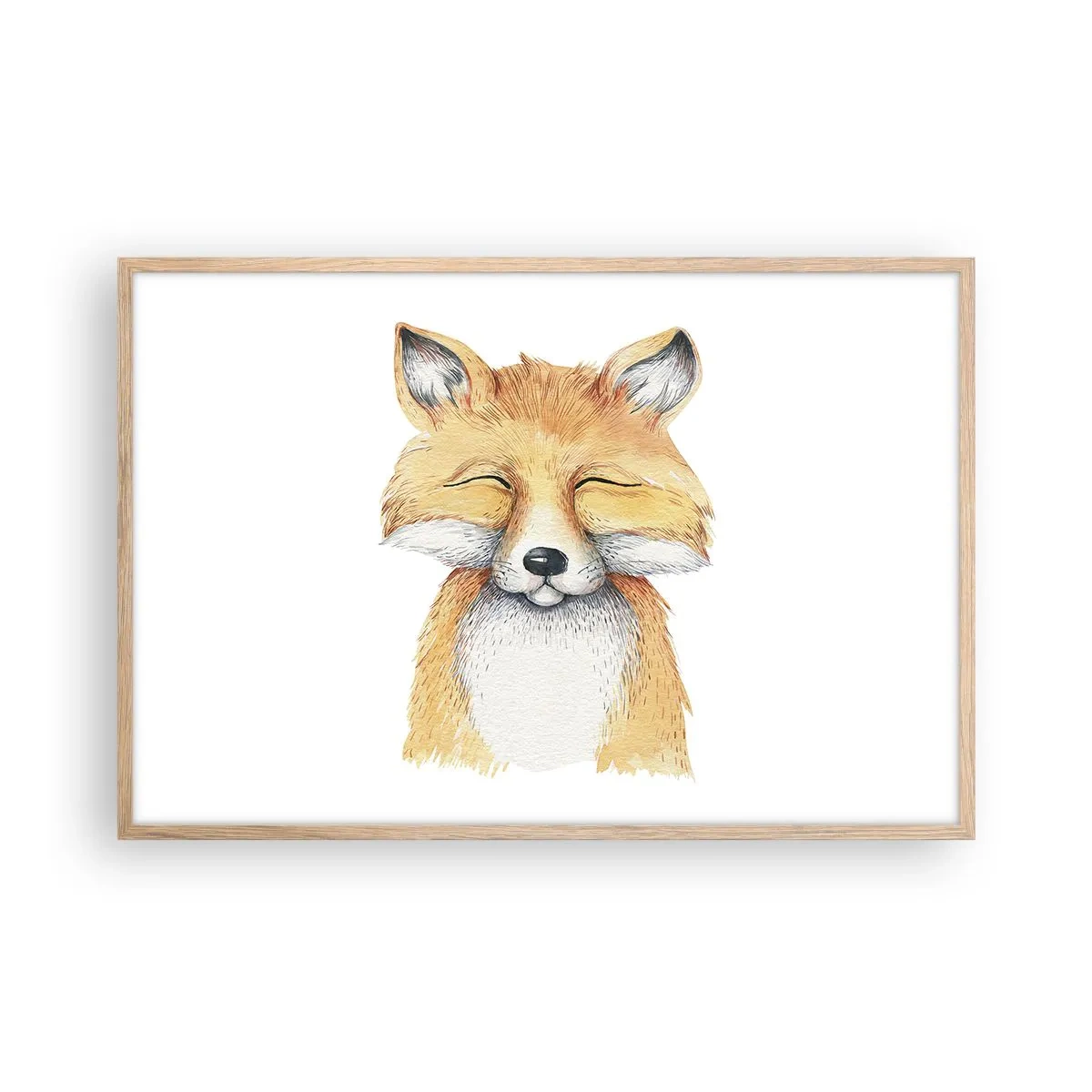 Pôster com moldura de carvalho claro - Humor de raposa - 91x61 cm
