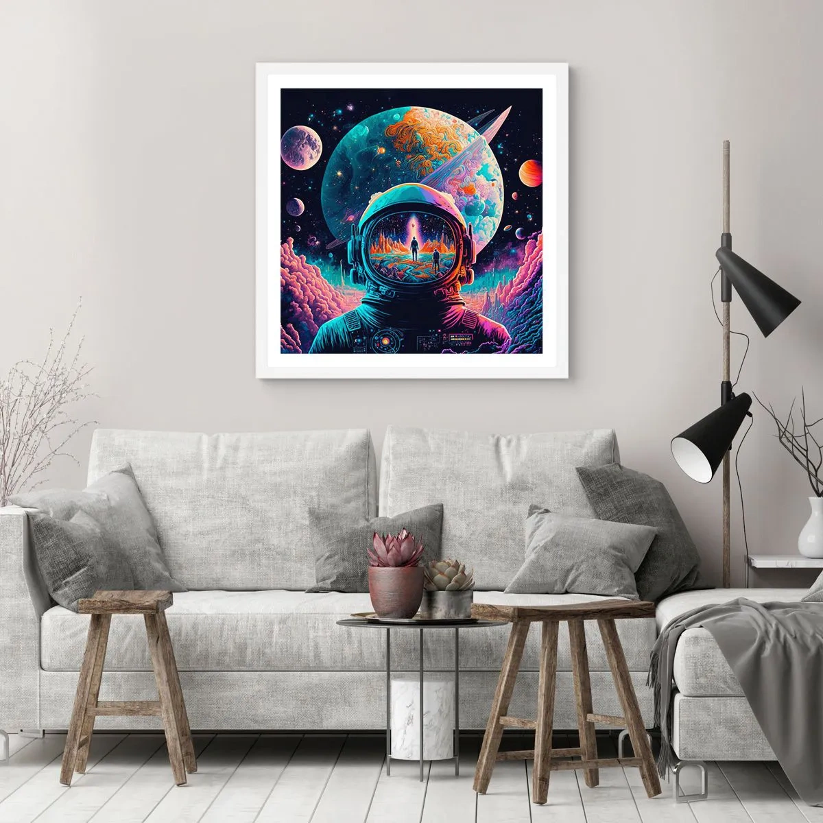 Pôster em moldura branca - Os filósofos não sonharam com isso - 60x60 cm