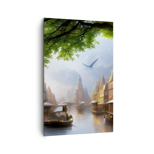 Quadro em tela - Paisagem urbana holandesa - 80x120 cm