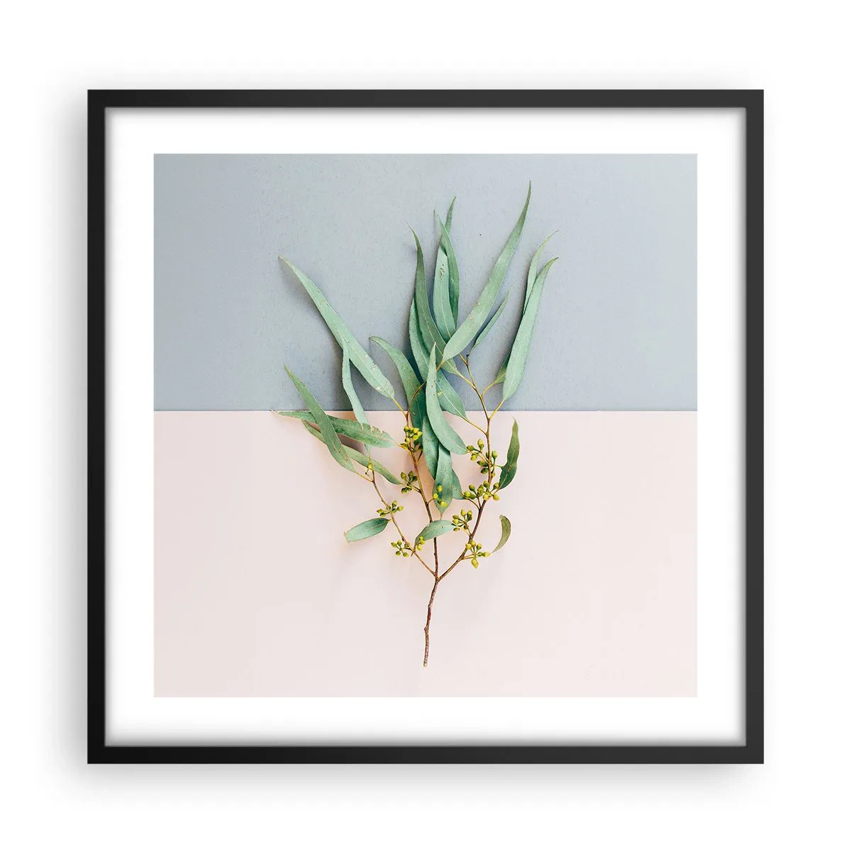 Pôster com moldura preta - Sutileza pastel - 50x50 cm
