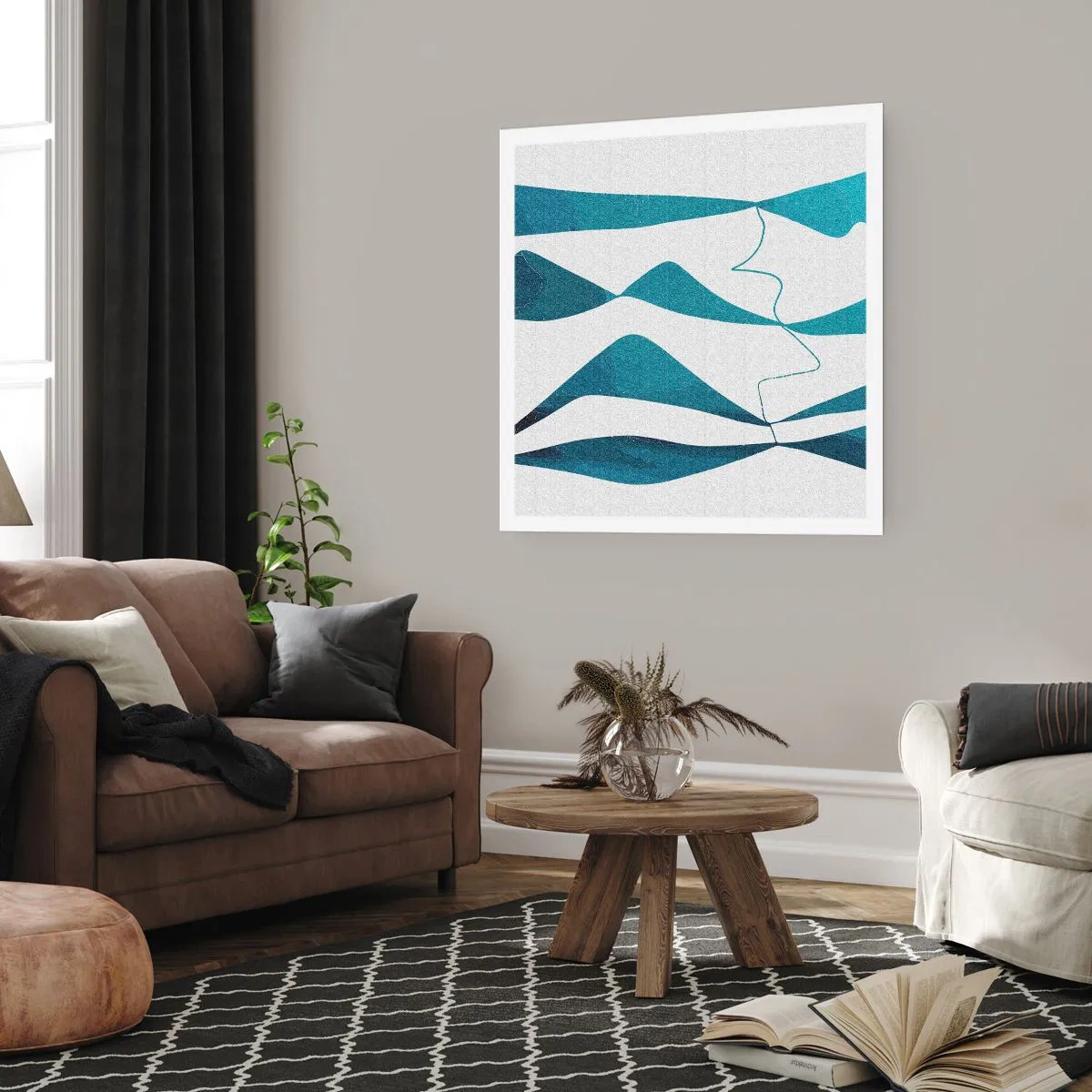 Pôster - Abstração: composto turquesa - 40x40 cm
