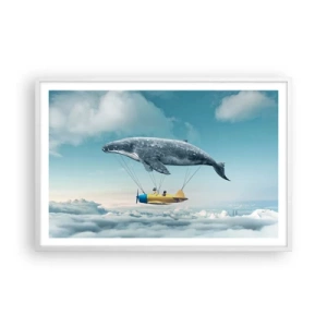 Pôster em moldura branca - Por que não? - 91x61 cm