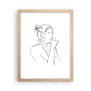 Pôster com moldura de carvalho claro - Nu: um mistério sensual - 30x40 cm