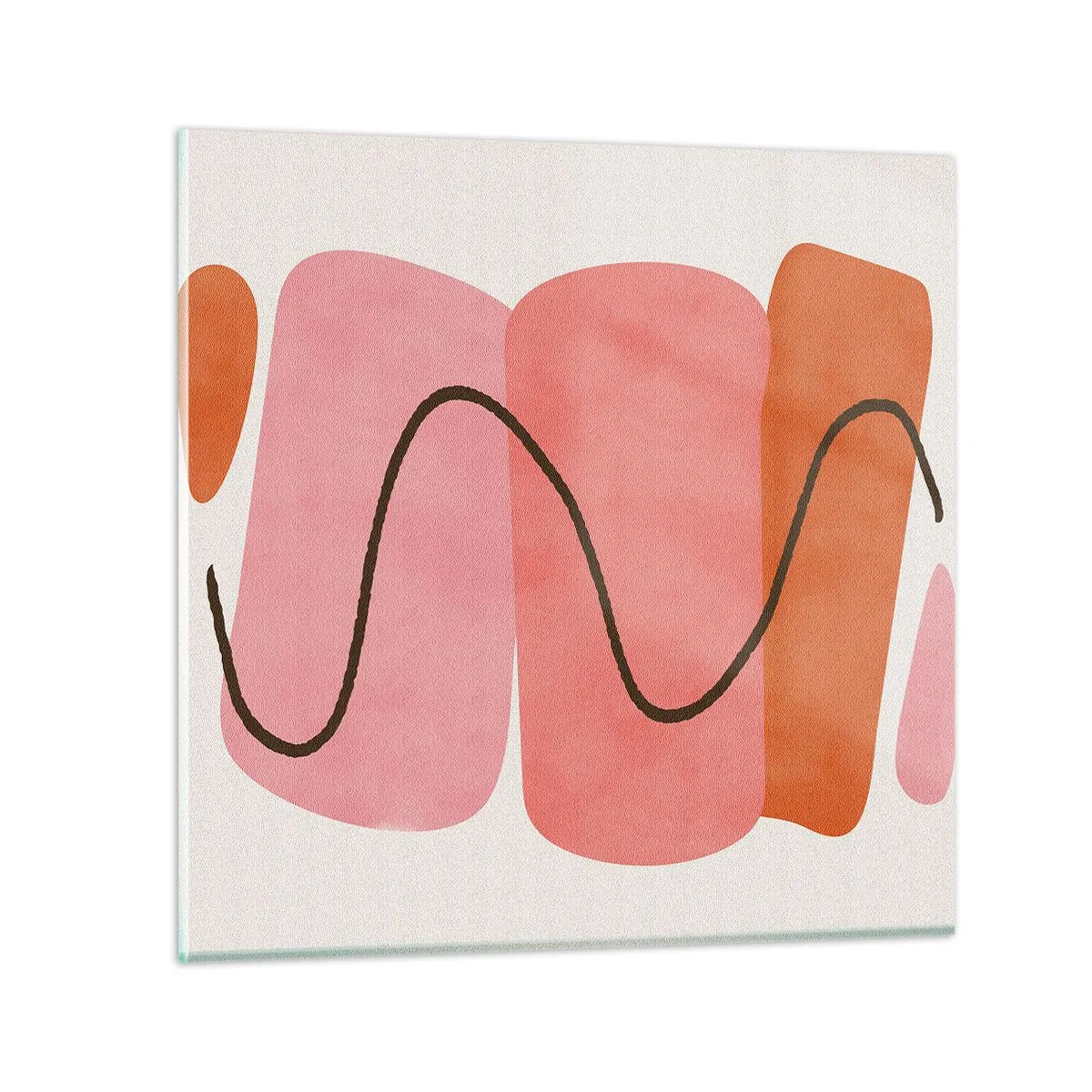 Quadro em vidro - Movimento suave de formas - 30x30 cm