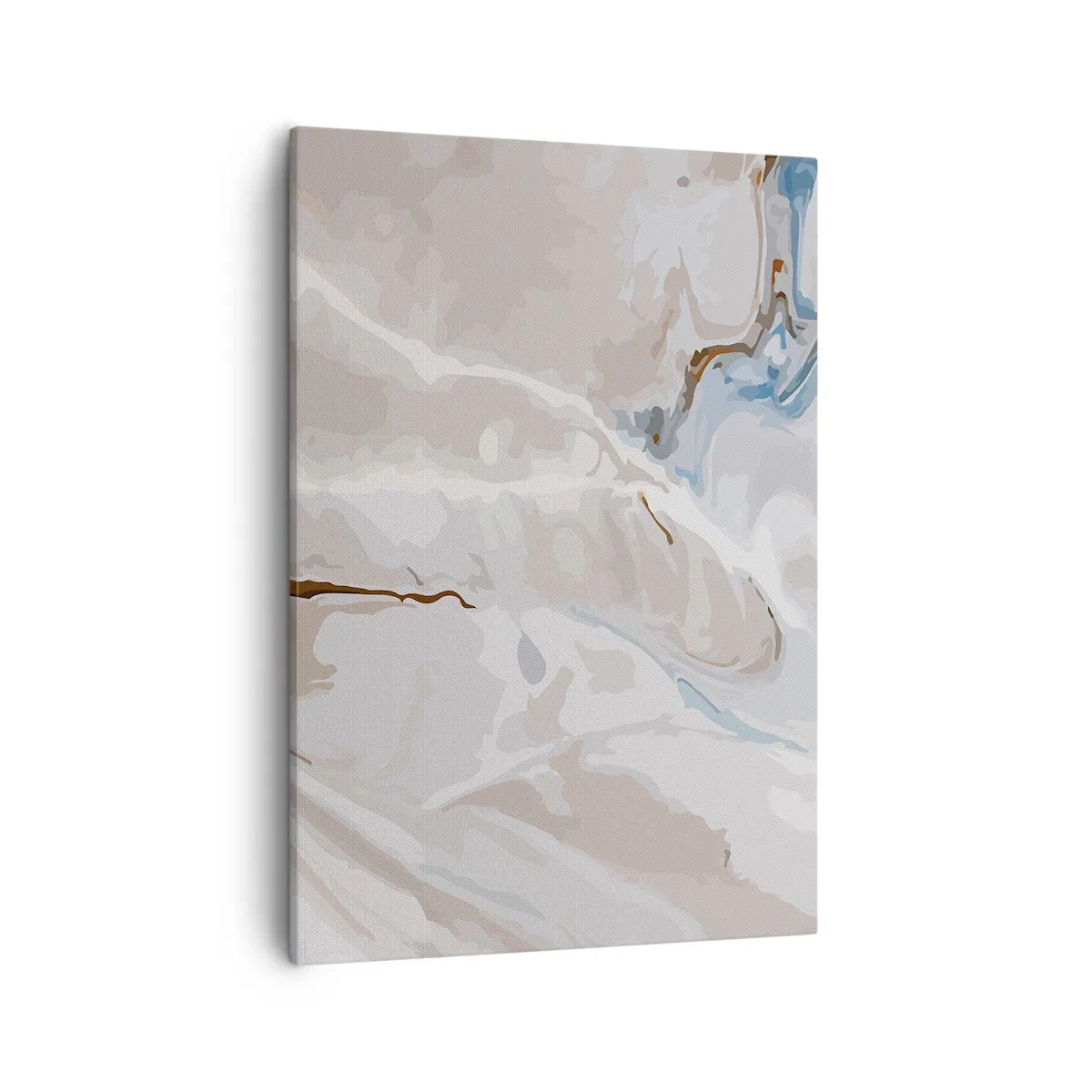 Quadro em tela - Meandros azuis sob branco - 50x70 cm