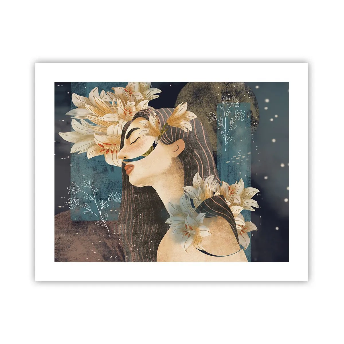 Pôster - O conto da princesa com lírios - 50x40 cm