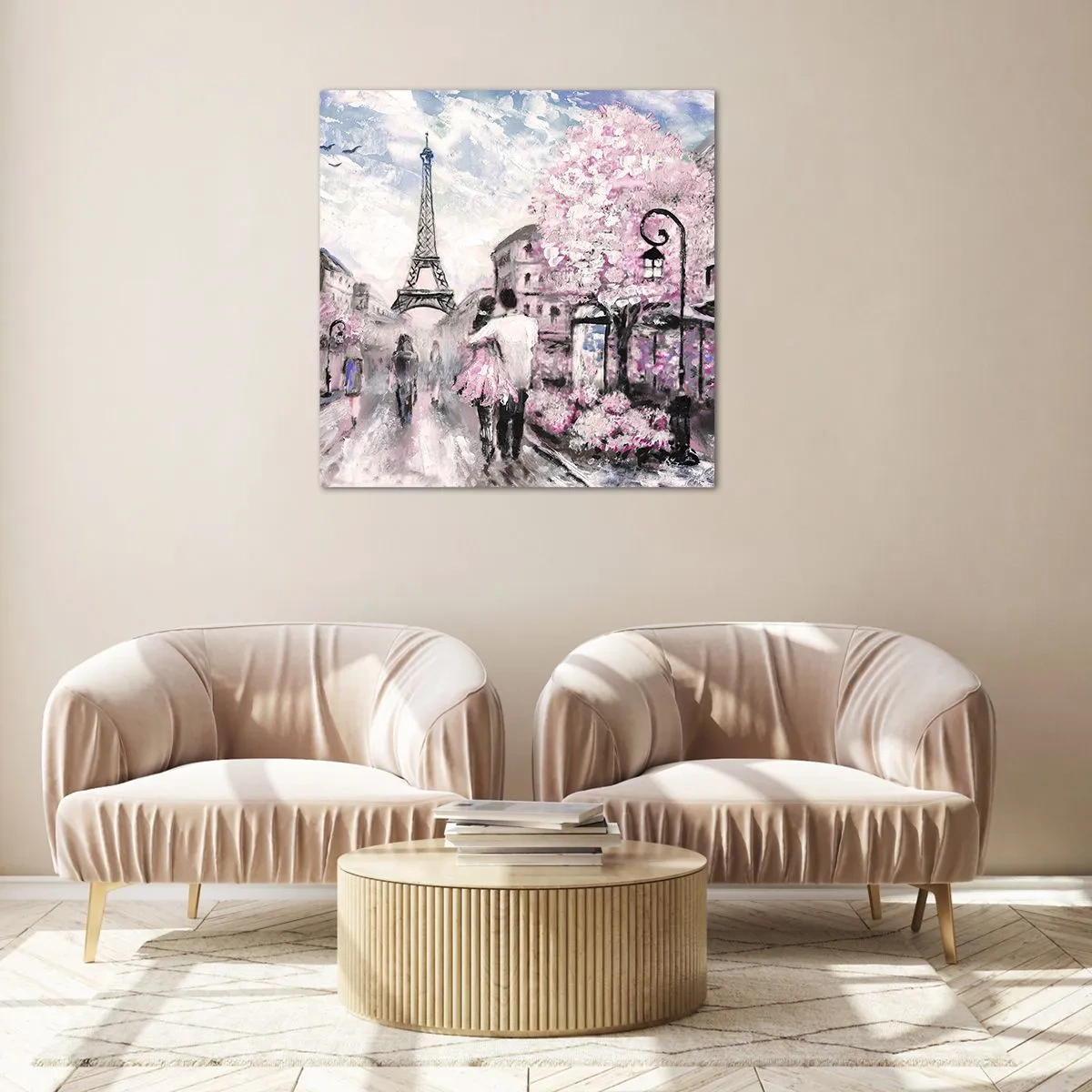 Quadro em vidro - Como for se apaixonar, somente em... - 70x70 cm