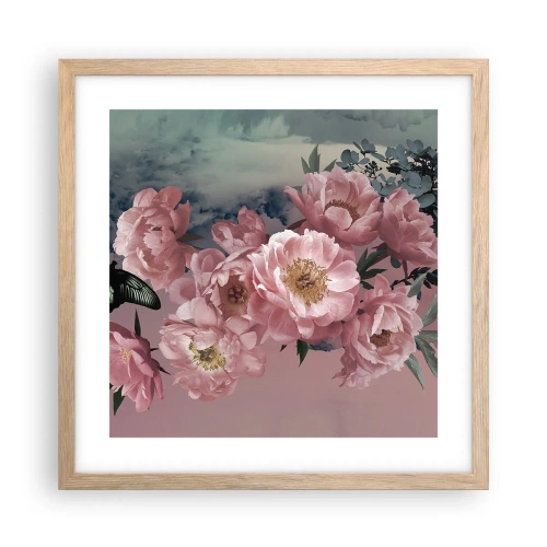 Pôster com moldura de carvalho claro - O auge do romantismo - 40x40 cm