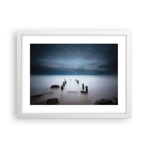 Pôster em moldura branca - Lago pensativo - 40x30 cm